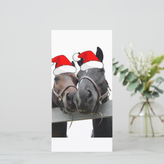 Weihnachtspferde Feiertagskarte (Stehend Vorderseite)