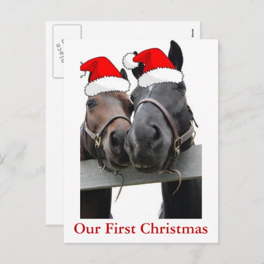 Weihnachtspferde Feiertagspostkarte (Vorne/Hinten)