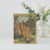 Weihnachtspferde Feiertagspostkarte (Stehend Vorderseite)