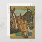 Weihnachtspferde Feiertagspostkarte (Vorne/Hinten)