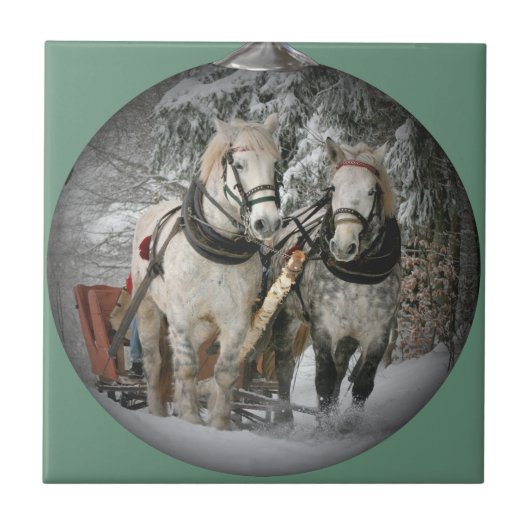 Weihnachtspferde Fliese (Vorderseite)