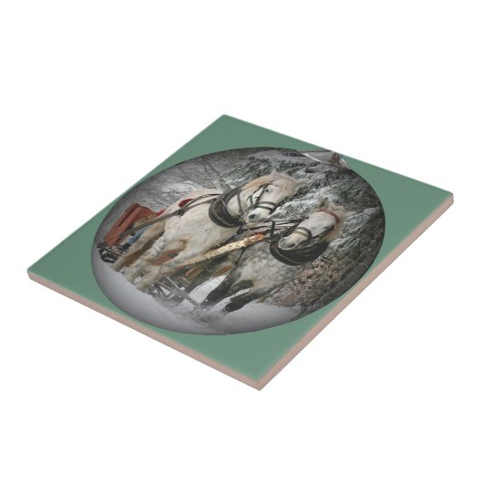 Weihnachtspferde Fliese (Seite)