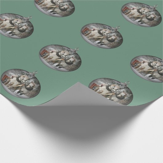 Weihnachtspferde Geschenkpapier (Ecke)