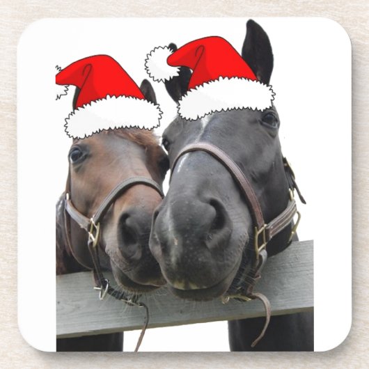 Weihnachtspferde Getränkeuntersetzer (Vorderseite)