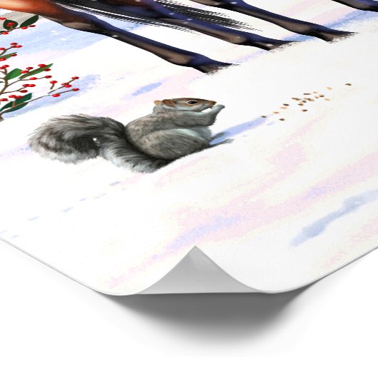 Weihnachtspferde im Schnee Poster (Ecke)