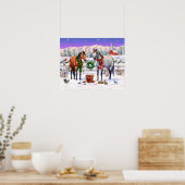Weihnachtspferde im Schnee Poster (Küche)