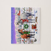 Weihnachtspferde im Schnee Puzzle (Vertikal)