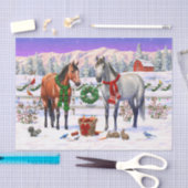 Weihnachtspferde im Schnee Seidenpapier (Handwerk)