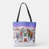 Weihnachtspferde im Schnee Tasche (Rückseite)