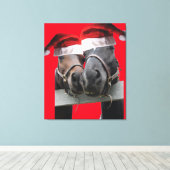 Weihnachtspferde in Santa Claus Hats Leinwanddruck (Insitu (Holzboden))