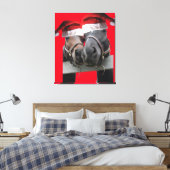 Weihnachtspferde in Santa Claus Hats Leinwanddruck (Insitu (Schlafzimmer))