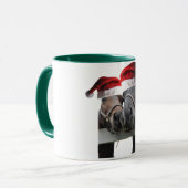 Weihnachtspferde in Santa Claus Hats Tasse (Vorderseite Links)
