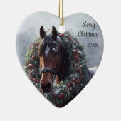 Weihnachtspferde Liebe Kunst Keramik Ornament (Rechts)