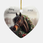 Weihnachtspferde Liebe Kunst Keramik Ornament (Hinten)