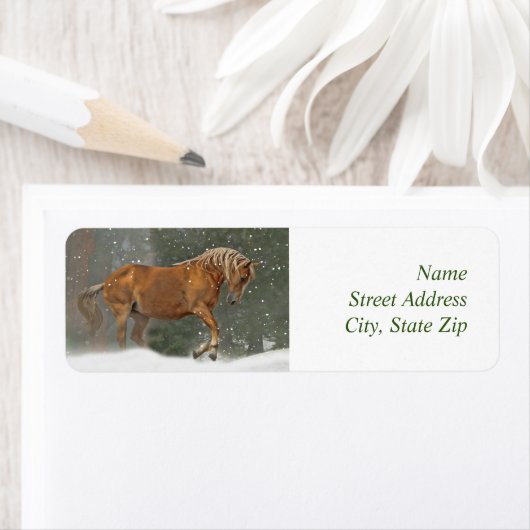 Weihnachtspferde mit Schnee (Insitu)