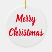 Weihnachtspferde mit Weihnachtsmann Hat Keramik Ornament (Hinten)