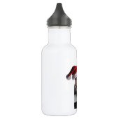 Weihnachtspferde mit Weihnachtsmannmützen Edelstahlflasche (Links)