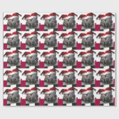 Weihnachtspferde mit Weihnachtsmannmützen Geschenkpapier (Flach)