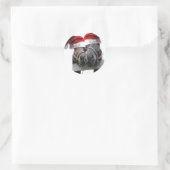 Weihnachtspferde mit Weihnachtsmannmützen Runder Aufkleber (Tasche)