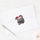 Weihnachtspferde mit Weihnachtsmannmützen Runder Aufkleber (Umschlag)