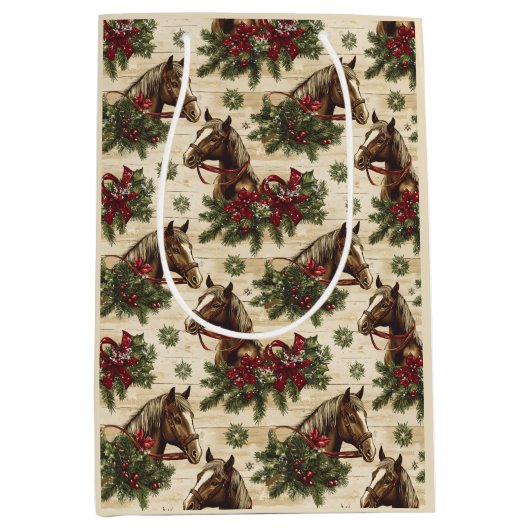 Weihnachtspferde Mittlere Geschenktüte (Vorderseite)
