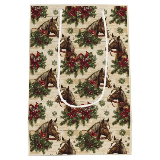 Weihnachtspferde Mittlere Geschenktüte (Rückseite)