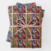 Weihnachtspferde - Papierblätter Geschenkpapier Set (Beispiel)
