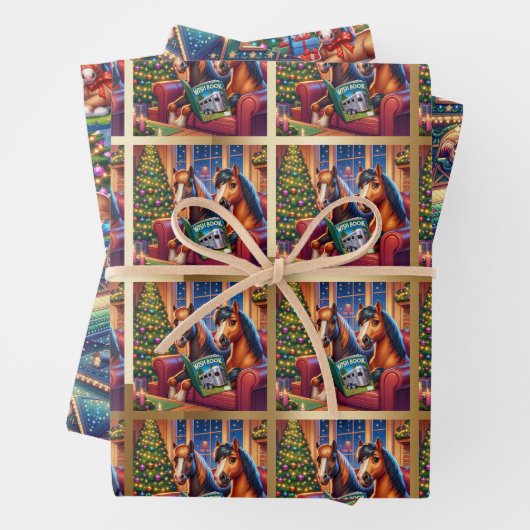 Weihnachtspferde - Papierblätter Geschenkpapier Set (Beispiel)