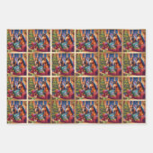 Weihnachtspferde - Papierblätter Geschenkpapier Set (Vorderseite)