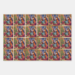 Weihnachtspferde - Papierblätter Geschenkpapier Set