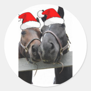 Weihnachtspferde Runder Aufkleber