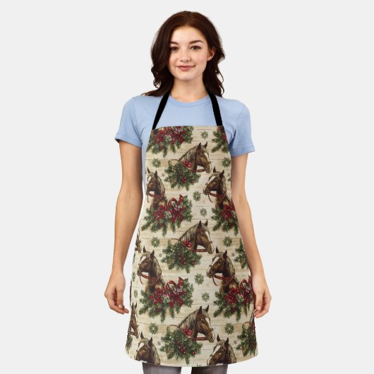 Weihnachtspferde Schürze (Getragen)