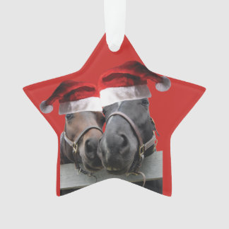 Weihnachtspferde tragen Weihnachtsmänner Ornament