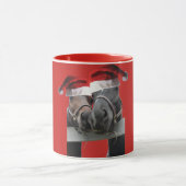 Weihnachtspferde tragen Weihnachtsmänner Tasse (Zentrum)
