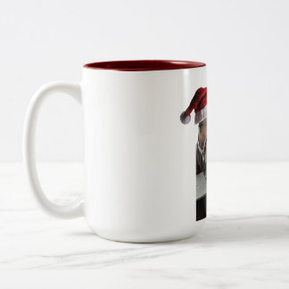 Weihnachtspferde tragen Weihnachtsmänner Zweifarbige Tasse
