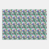 Weihnachtspferde und -poinsettias geschenkpapier set (Vorderseite 3)