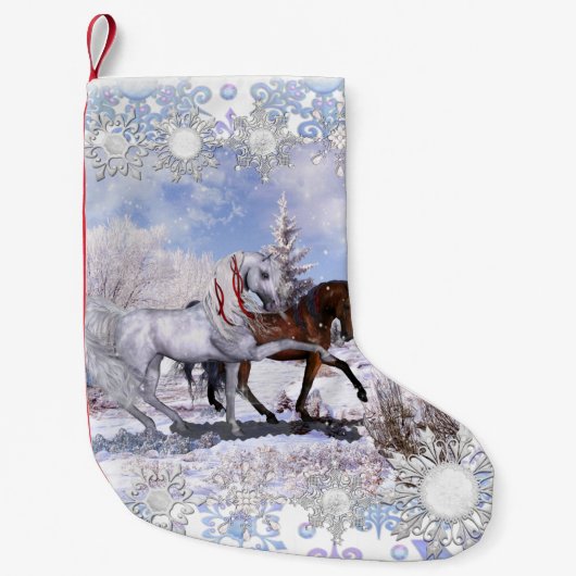 Weihnachtspferde Weihnachtsfest Strumpf Kleiner Weihnachtsstrumpf (Vorderseite)