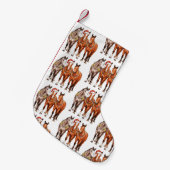 Weihnachtspferde Western Cowboy Weihnachtsmannmütz Kleiner Weihnachtsstrumpf (Vorderansicht (hängend))