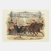 Weihnachtspferde Winterurlaub Spaß Geschenkpapier Set (Vorderseite 2)