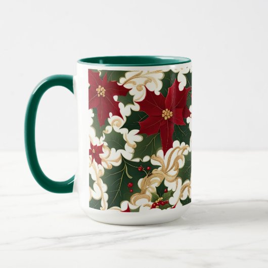 Weihnachtspflanzen im Überfluss Kaffeetasse (Links)