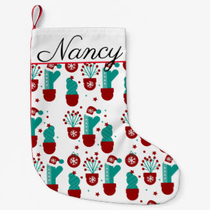 Weihnachtspflanzen Kaktus Grünzeug Whimsical Kleiner Weihnachtsstrumpf