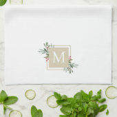 Weihnachtspflanzen-Monogramm Geschirrtuch (Gefaltet)