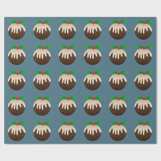 WeihnachtsPflaumenpudding Geschenkpapier (Flach)