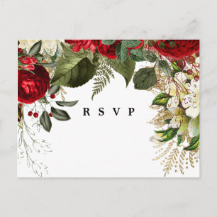 Weihnachtspflorale Hochzeit Rsvp Postkarte