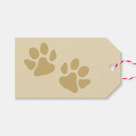 Weihnachtspfoten Vintage Gold Geschenkanhänger