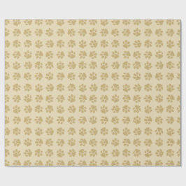 Weihnachtspfoten Vintage Gold Geschenkpapier