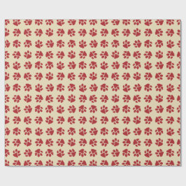 Weihnachtspfoten Vintage Rot Geschenkpapier