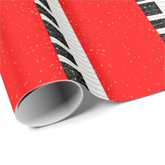 Weihnachtspiano Geschenkpapier (Rolleneckpunkt)