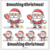 🎅 Weihnachtspickleball Aufkleber (Blatt)