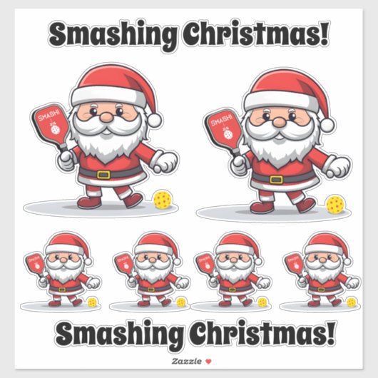 🎅 Weihnachtspickleball Aufkleber (Blatt)